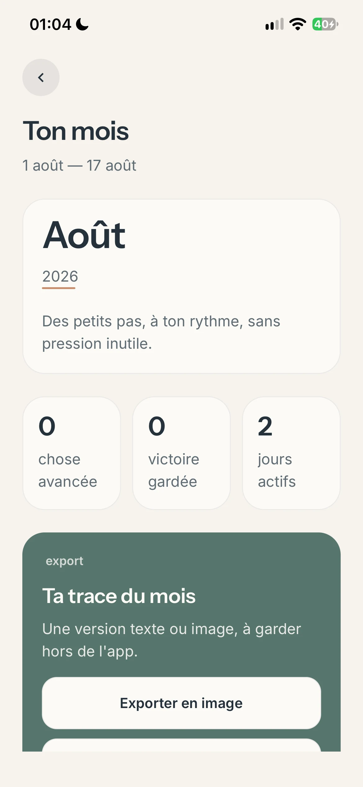 Écran intermédiaire de Molleva 10