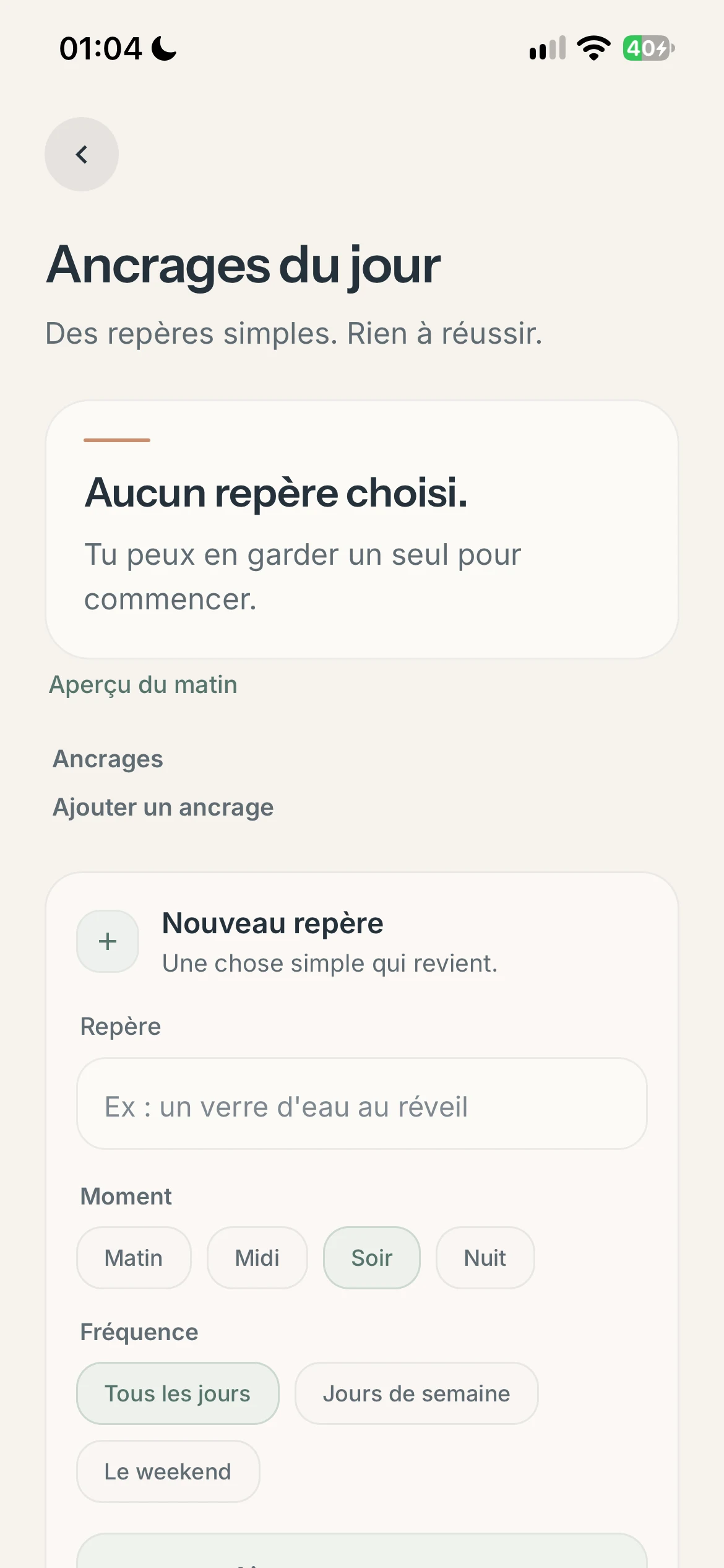 Écran intermédiaire de Molleva 20