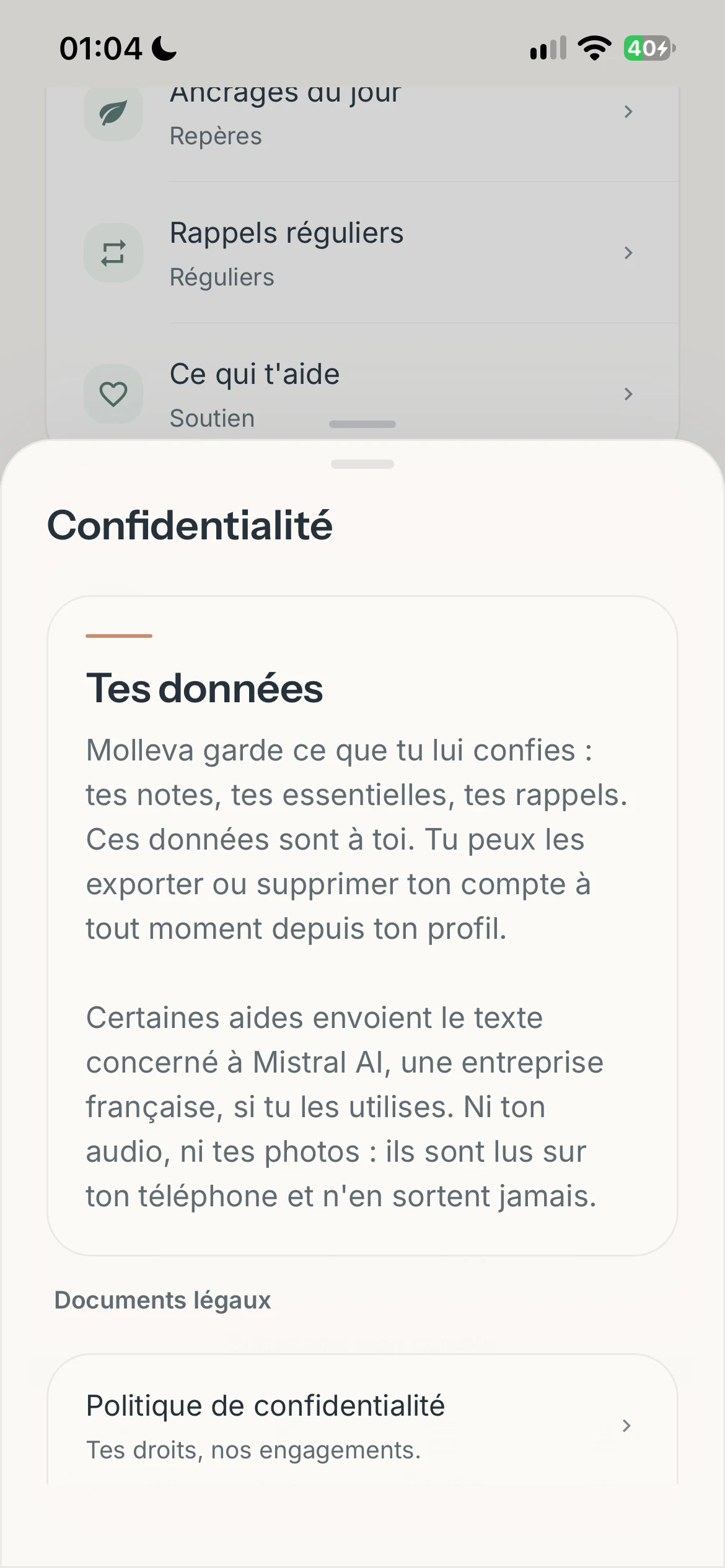 Écran intermédiaire de Molleva 25
