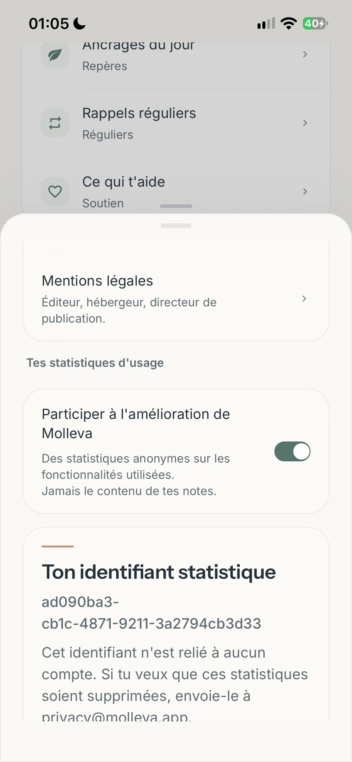 Écran intermédiaire de Molleva 27