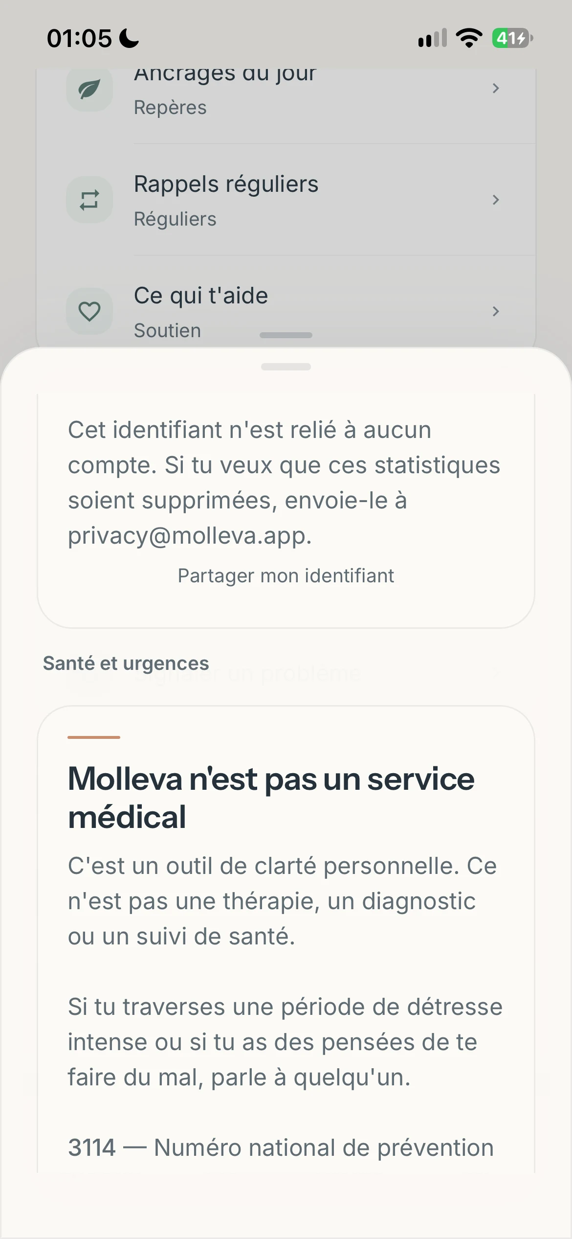 Écran intermédiaire de Molleva 28