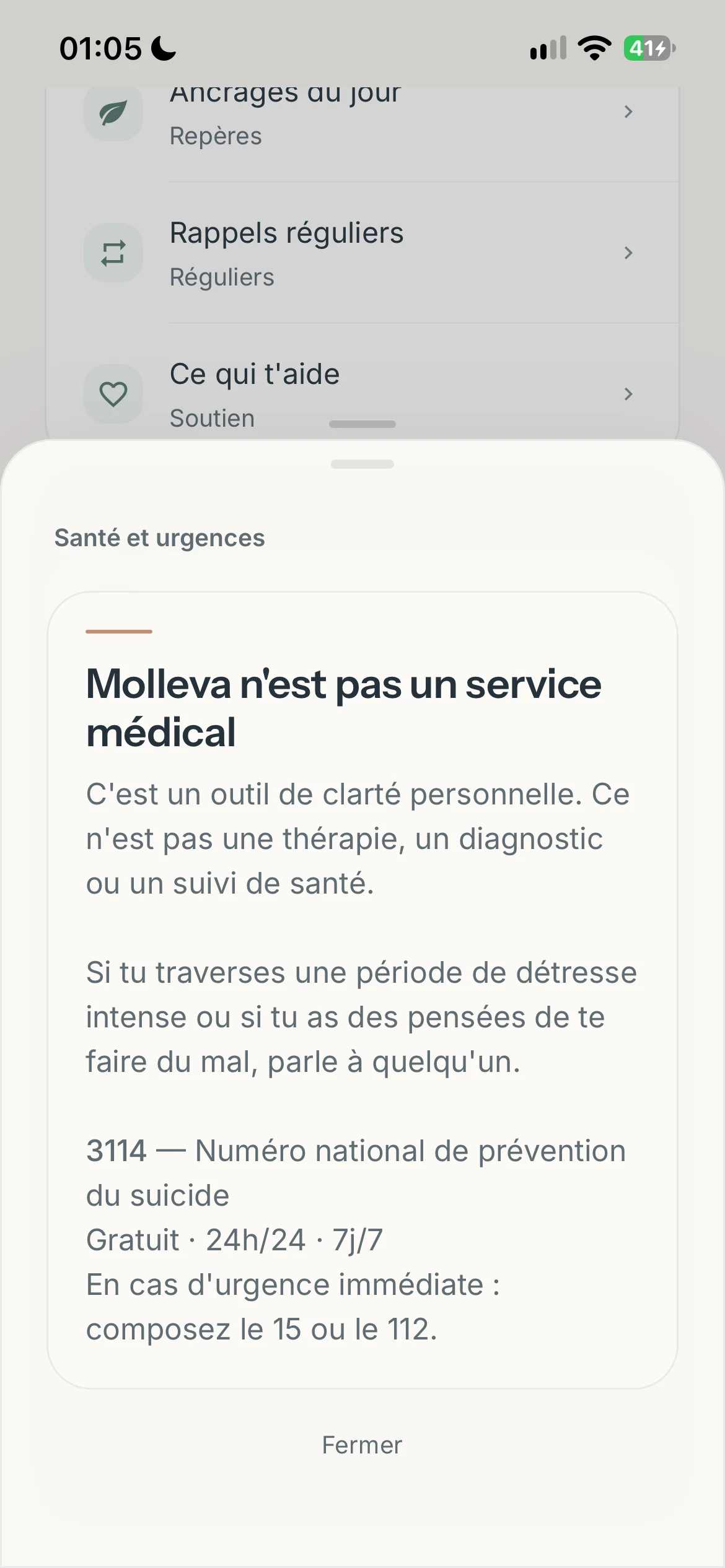 Écran intermédiaire de Molleva 29