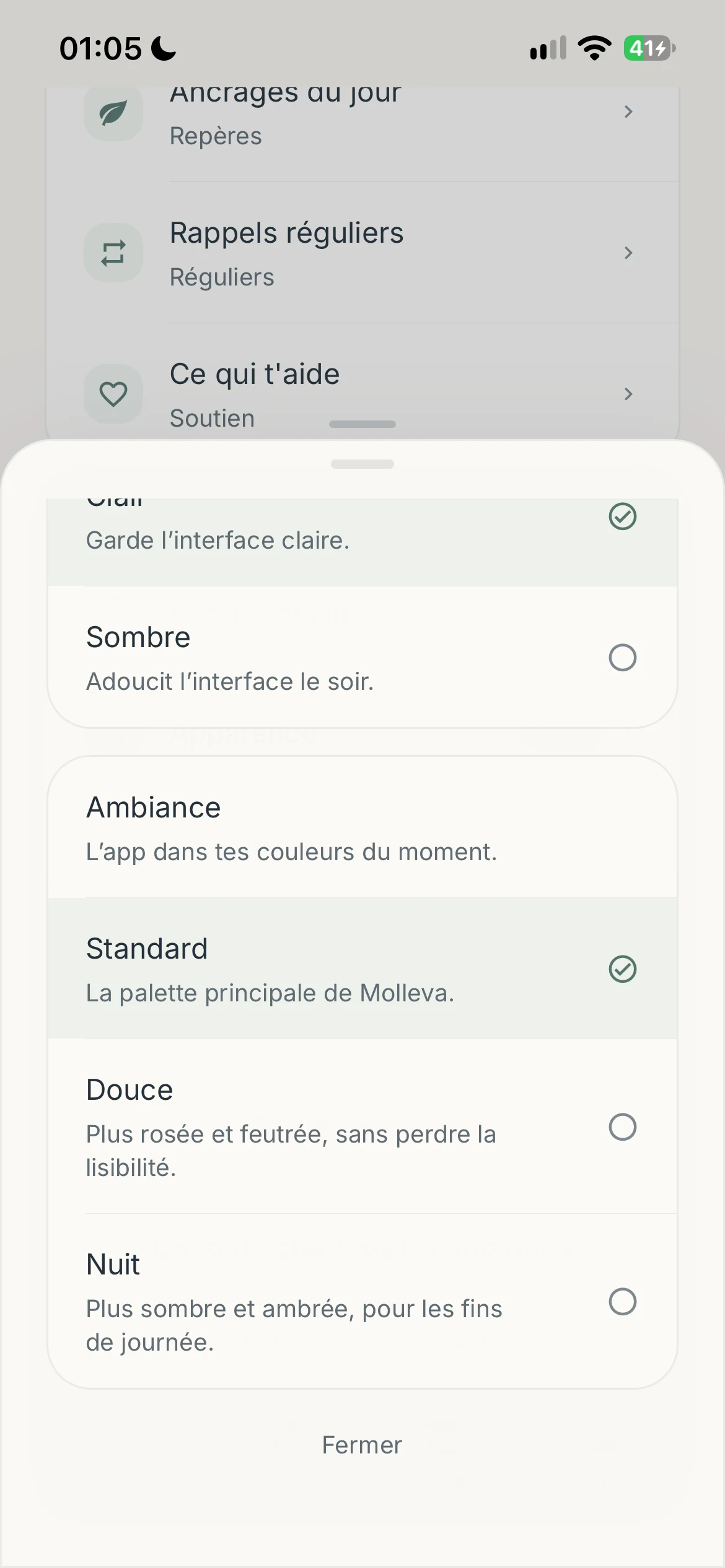 Écran intermédiaire de Molleva 31