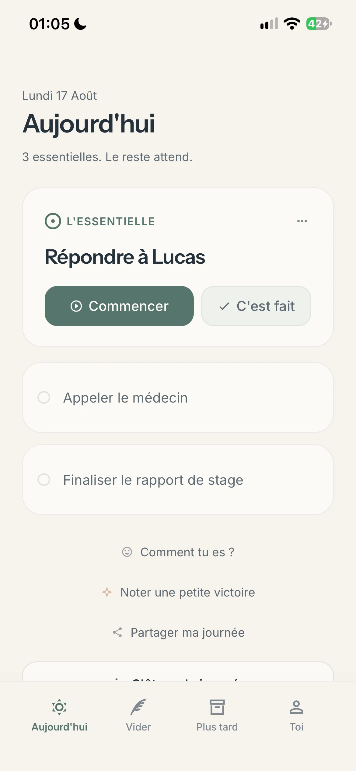 Écran intermédiaire de Molleva 35