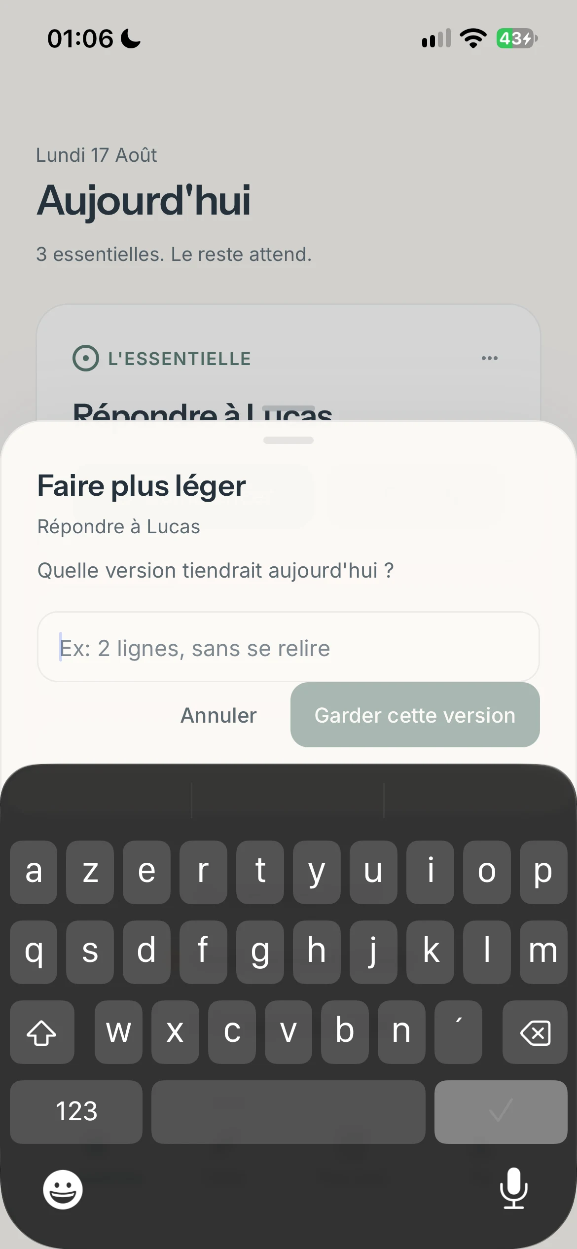 Écran intermédiaire de Molleva 40