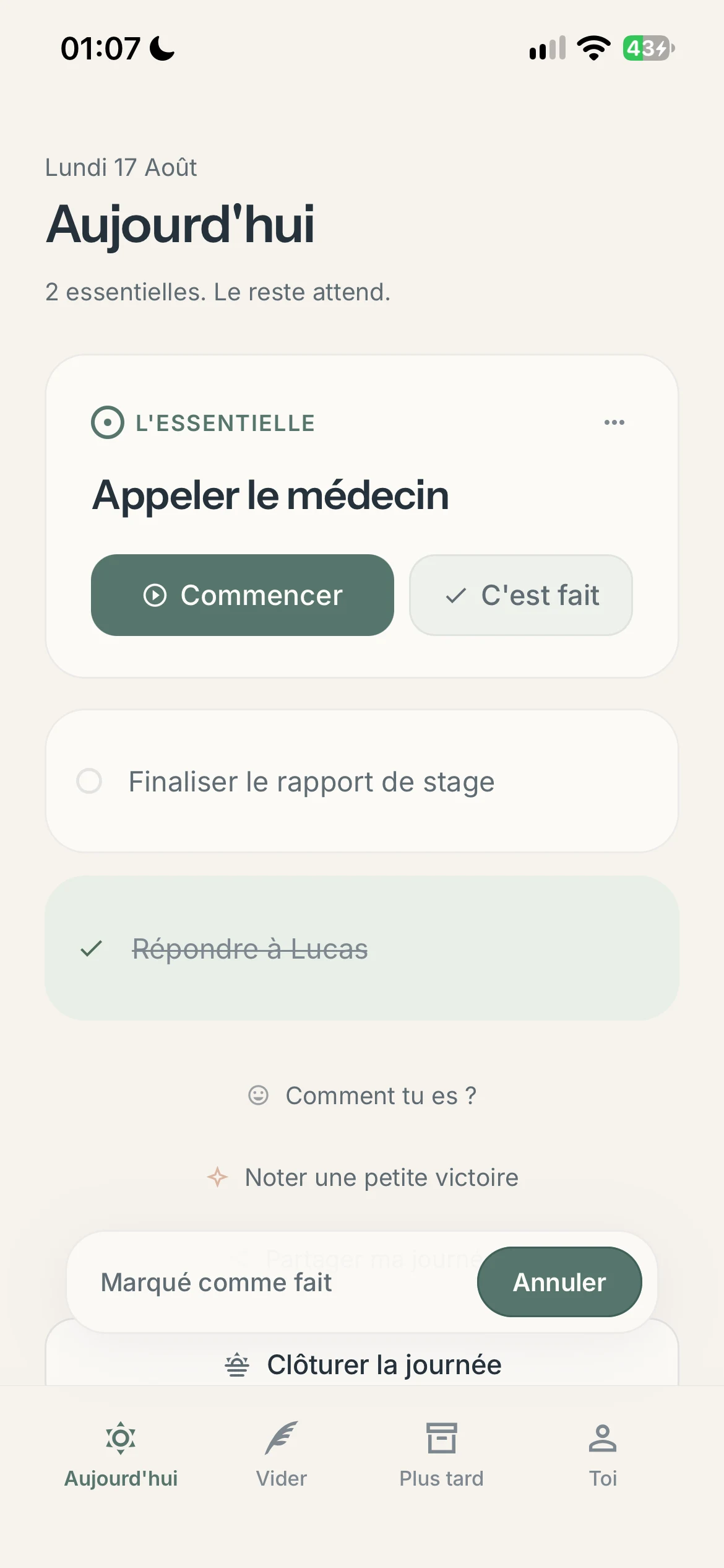 Écran intermédiaire de Molleva 48