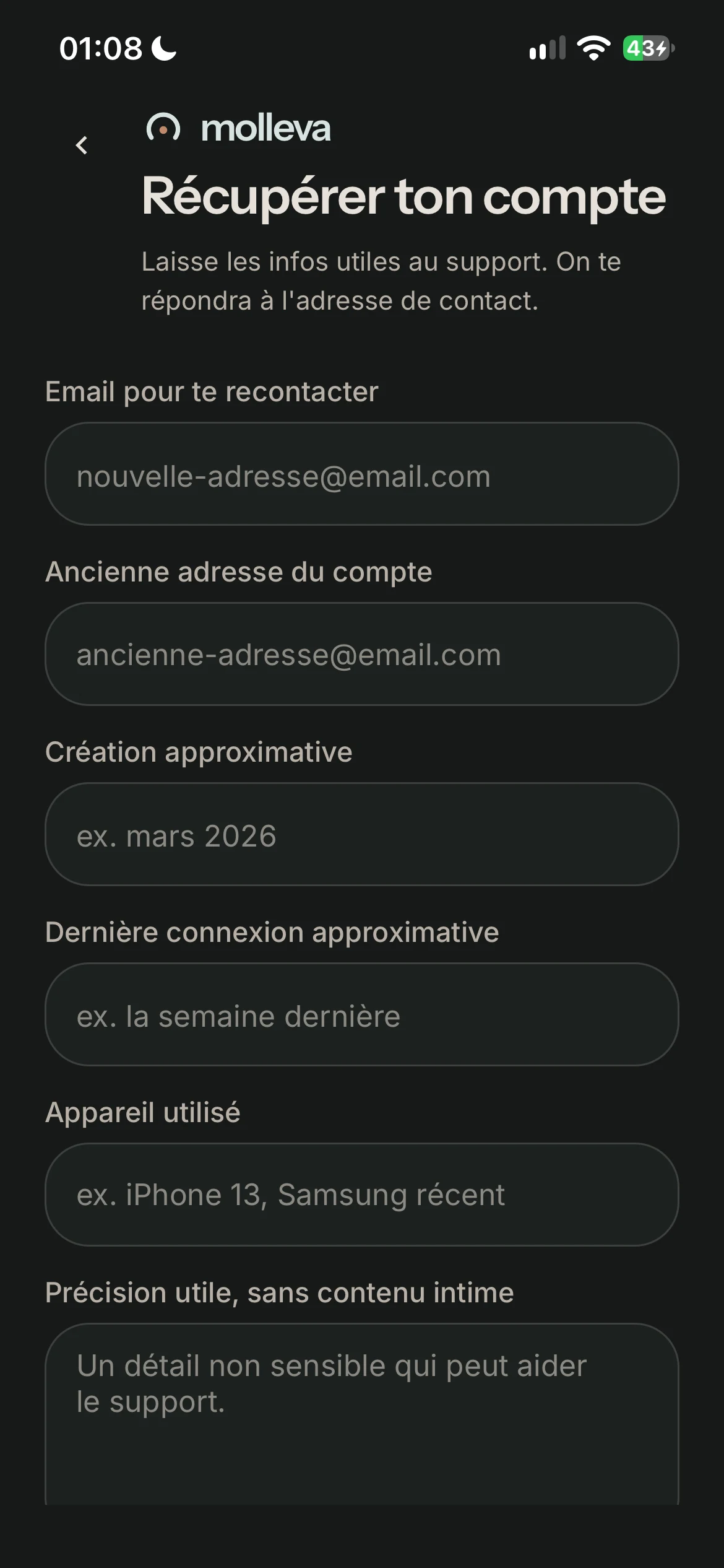 Écran intermédiaire de Molleva 53