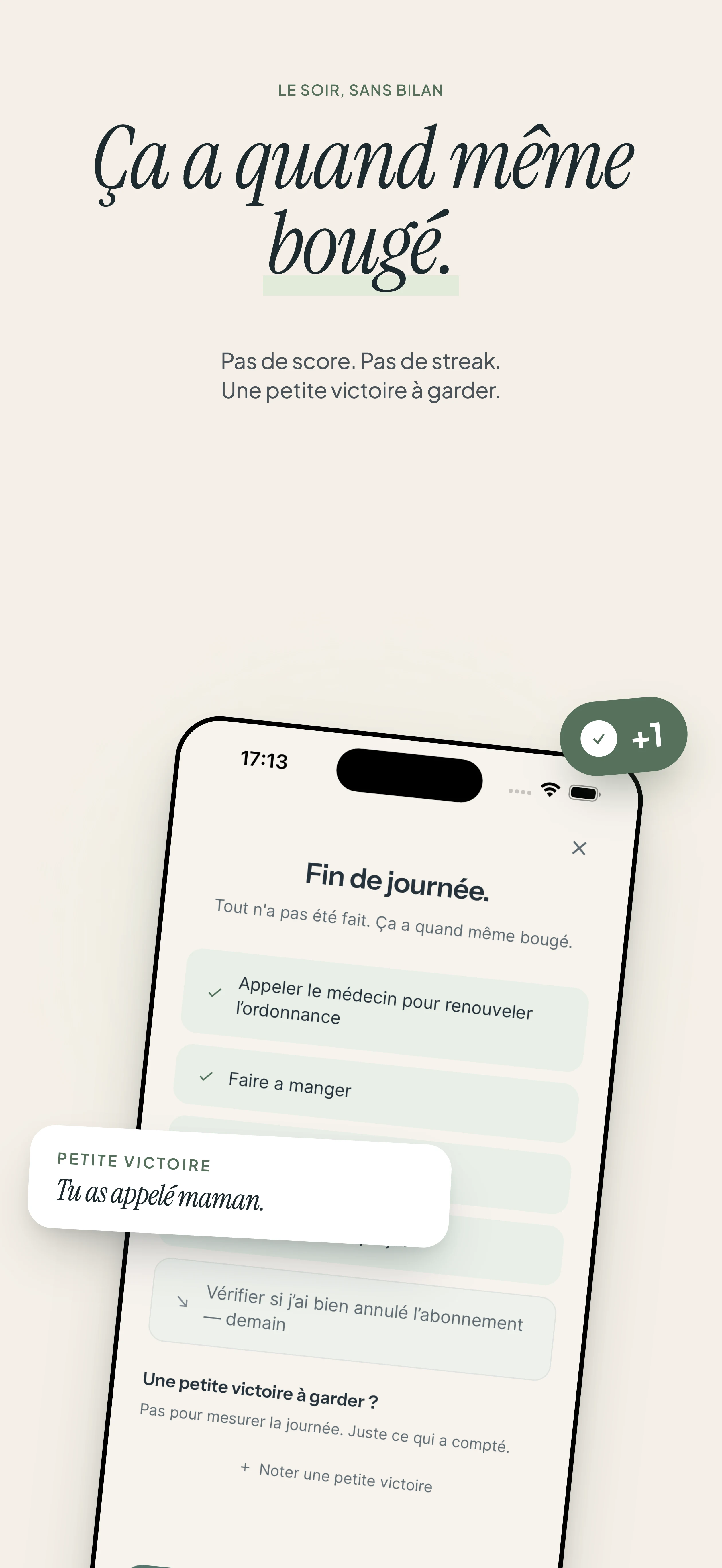 Fiche Google Play de fin de journée