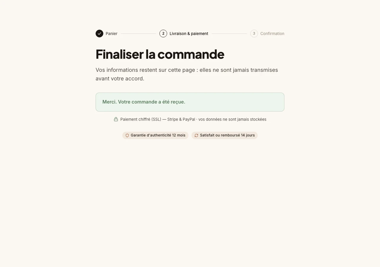 Écran de paiement UniquePhone